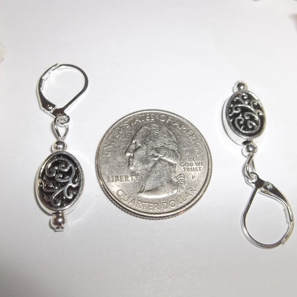 Small Silver Dangle Earring Set Minimalist 6619 - Picture 3 of 9